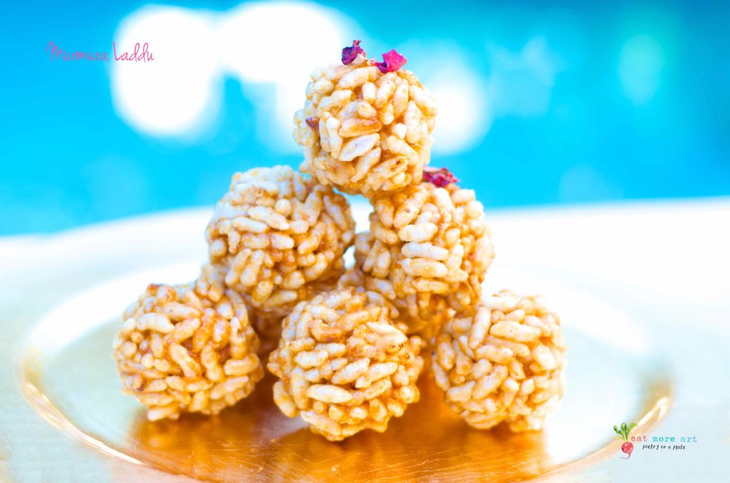 Murmura laddu or Puffed Rice Balls